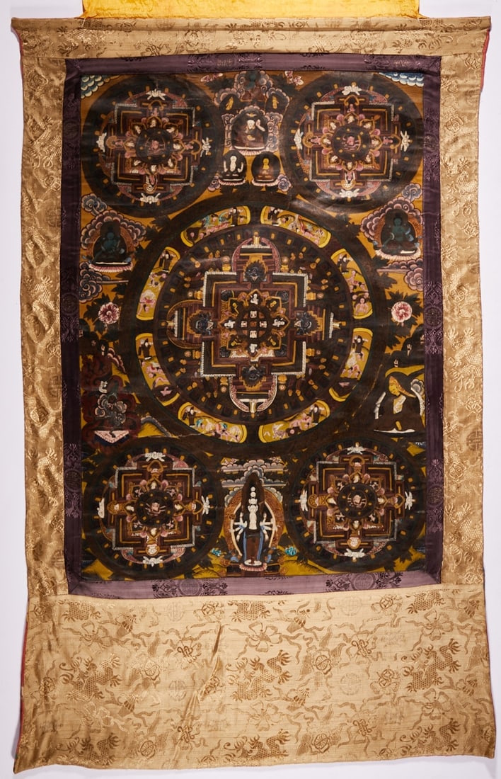 Mandala Thangka, handscroll on silk (1 of 3)