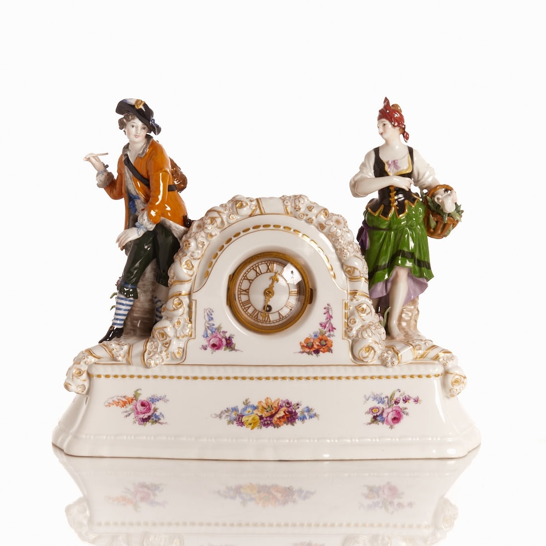 Figural Mantel Clock - Martin Fritzsche and Friedrich Elias Meyer, KPM Berlin 1910-1945 (1 of 1)