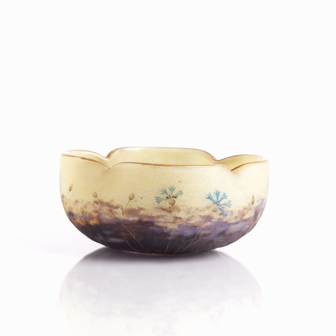 Quatrefoil bowl - Cornflower. Daum Fréres & Cie, Verreries de Nancy before 1890. (1 of 1)