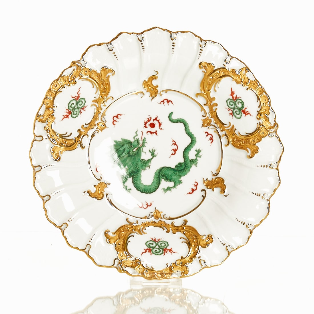 Magnificent Bowl - Ming Dragon, Green Gold Bronze, Meissen 1924-1934 (1 of 2)
