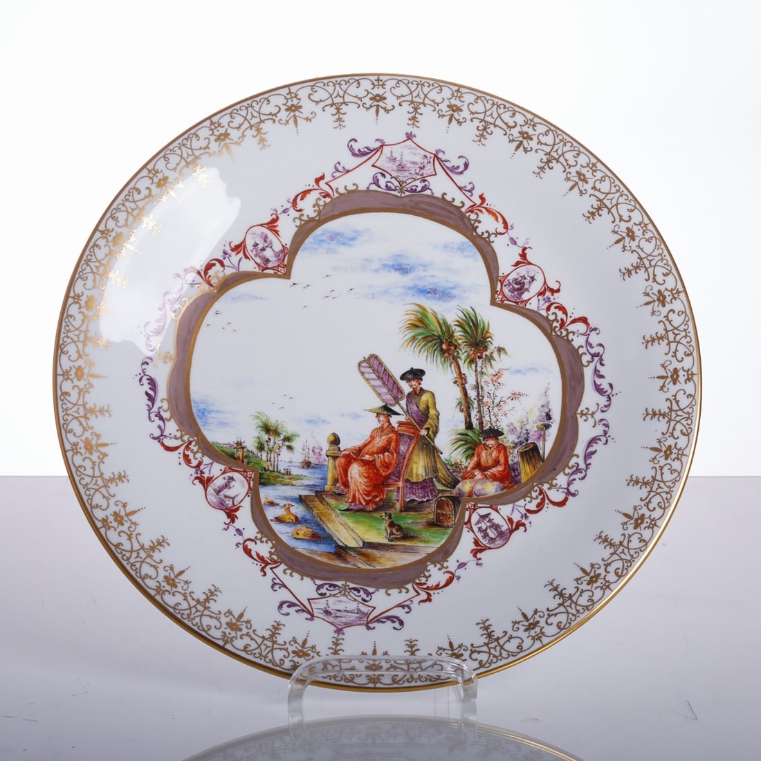 Large decorative plate with chinoiserie, State Porcelain Manufactory, Meissen 1992 (1 of 1)