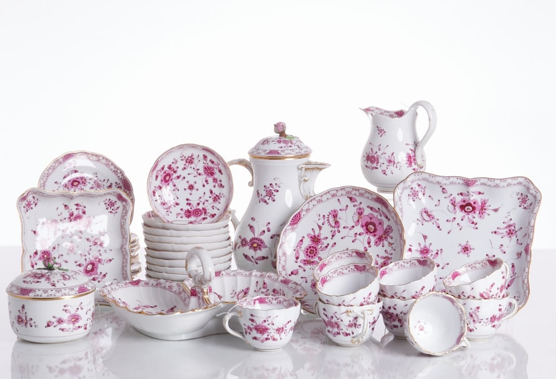 37-piece coffee service for 10 people - Indian purple New Cutout, Royal and State Porcelain (1 of 1)