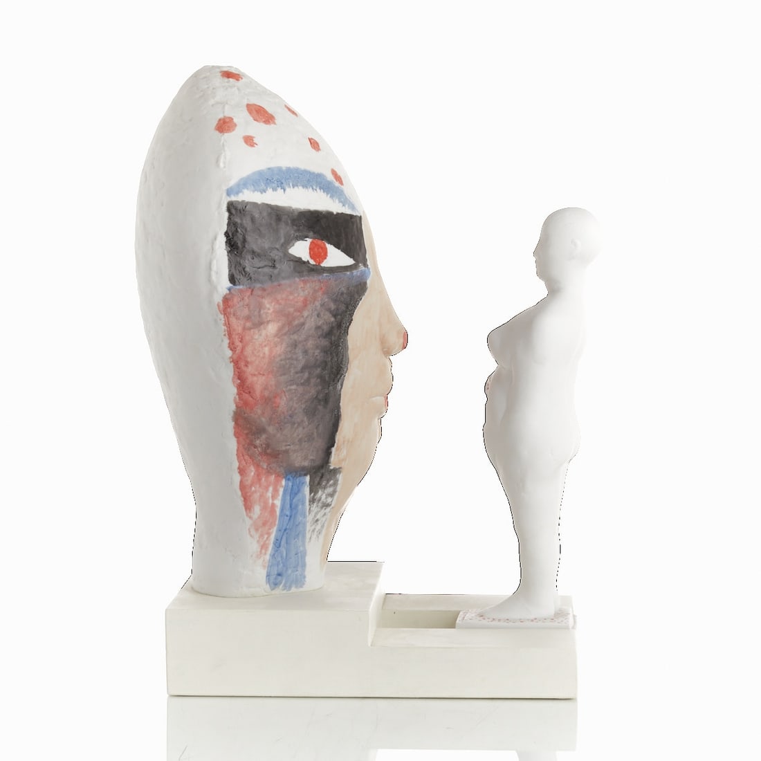 Figural group "Kisses, Kisses" - Andreas Wegner, Goebel Galerie 1980s: Figural group "Kisses, Kisses" - Andreas Wegner Goebel Porcelain Factory, Rödental 1980s. Biscuit porcelain. Polychrome unique painting. Black stamp on the glaze: Goebel Galerie. Signed