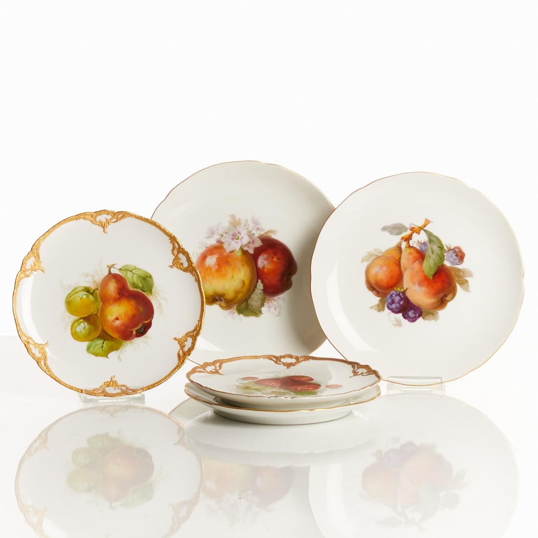 5 different plates with fruit painting, KPM Berlin, before 1945 (1 of 2)