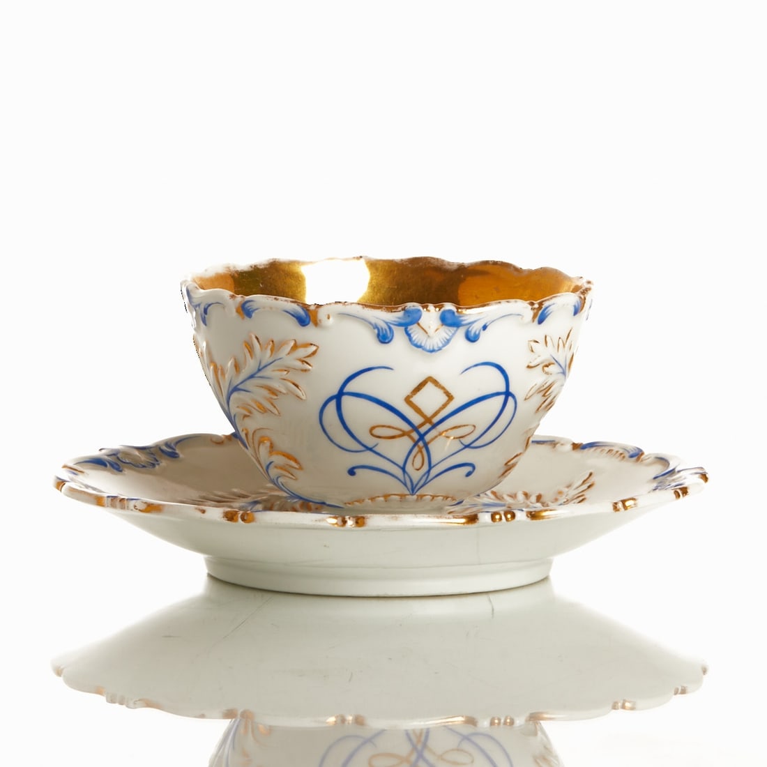 Cup and Saucers with Relief Decor, Meissen circa 1840/45 (1 of 2)