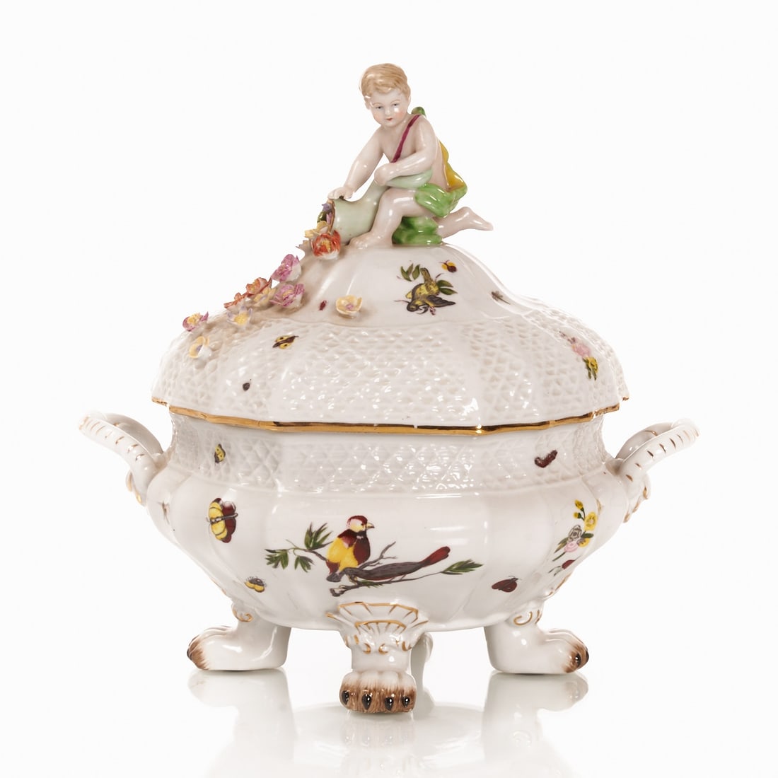 Covered tureen - bird decor, Rauenstein, circa 1860-1898 (1 of 1)