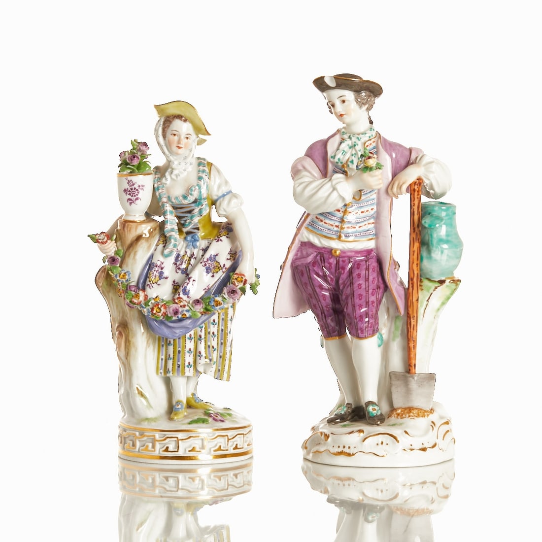 Gardener with flower garland and gardener - Michel Victor Acier, Meissen 1935-1947 (1 of 2)