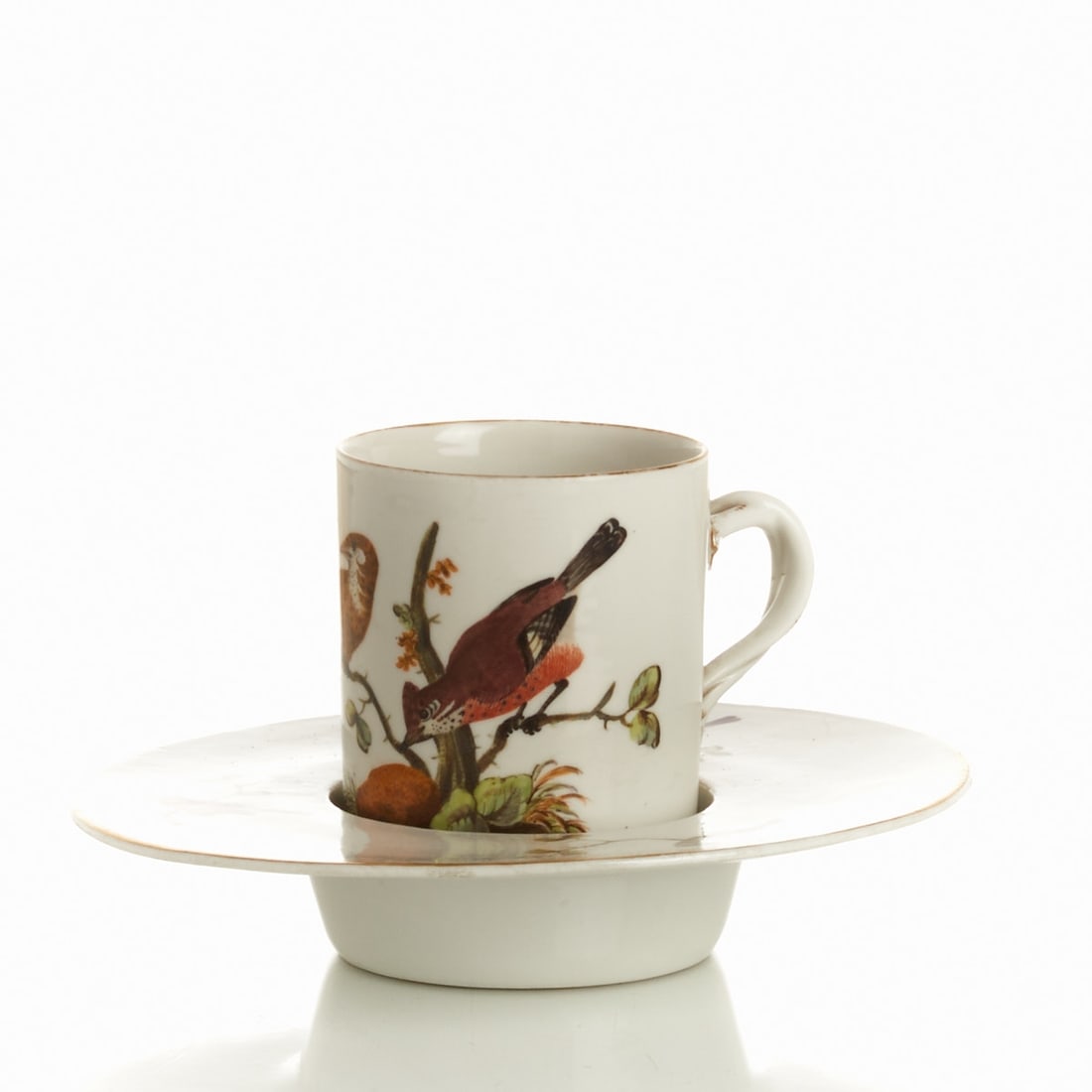 Cup with saucer - bird painting, Fürstenberg 1760-1790 (1 of 2)