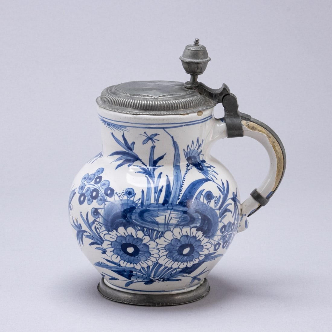 Globular jug with marsh flowers. Hanau, early 18th century. (1 of 1)