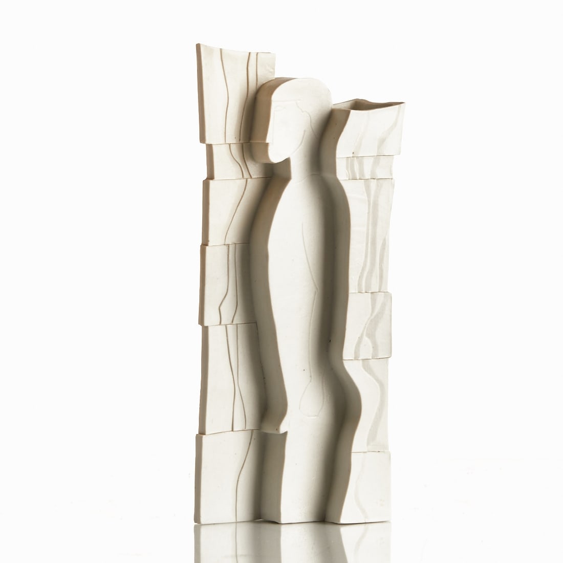 Vase with male nude - Studio ceramics. Artist GC. (1 of 2)