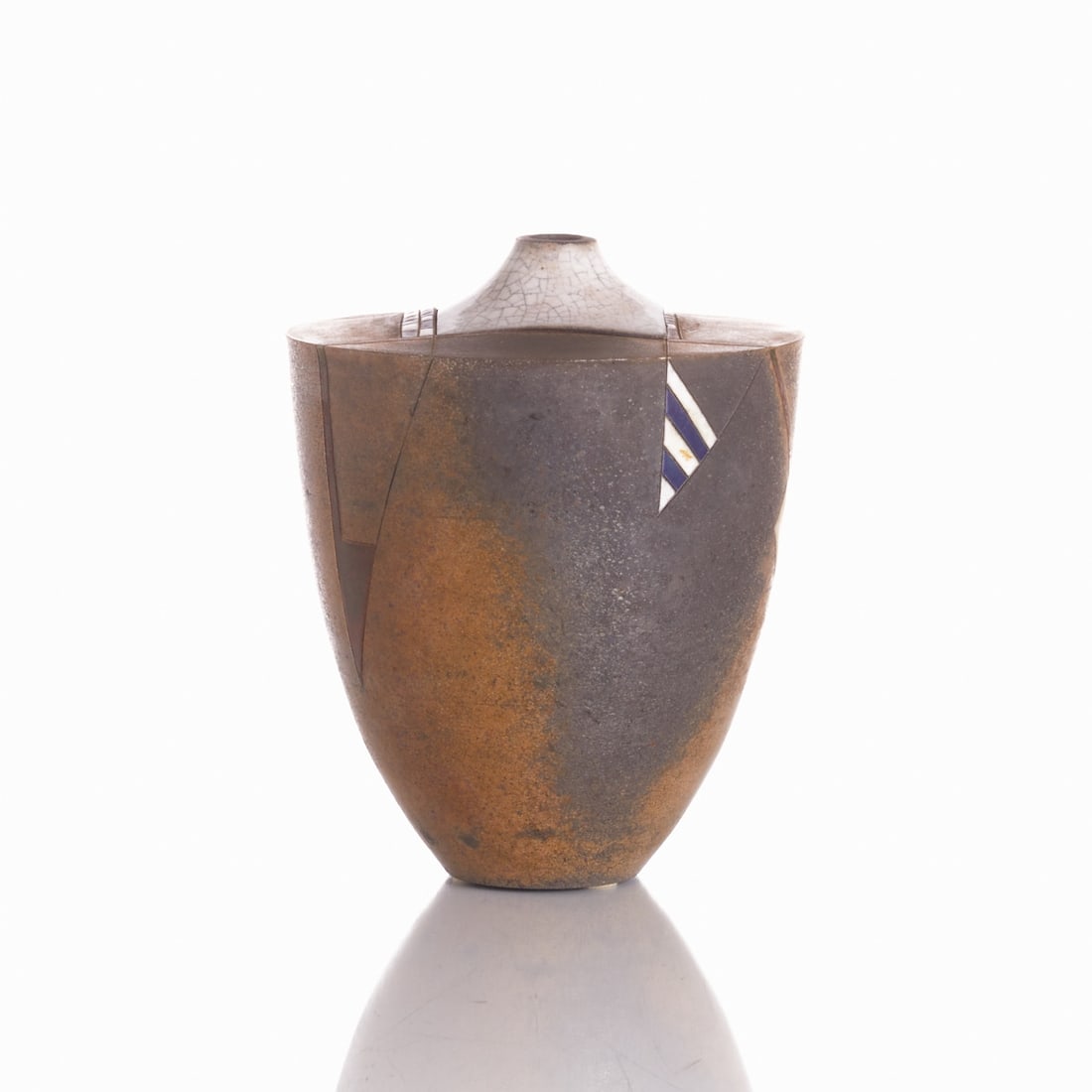 Raku lidded vase - Hans-Peter Mader, studio ceramics, 1991 (1 of 1)