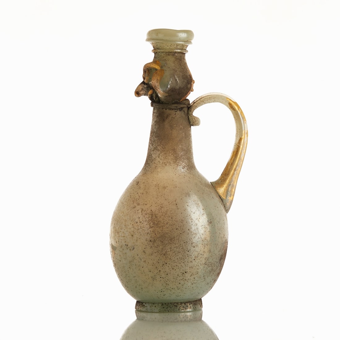 Unique Jug with Grotesque Head (Bird) - Vetro a scavo (excavated). Ermanno Nason for Vetreria Gino (1 of 1)