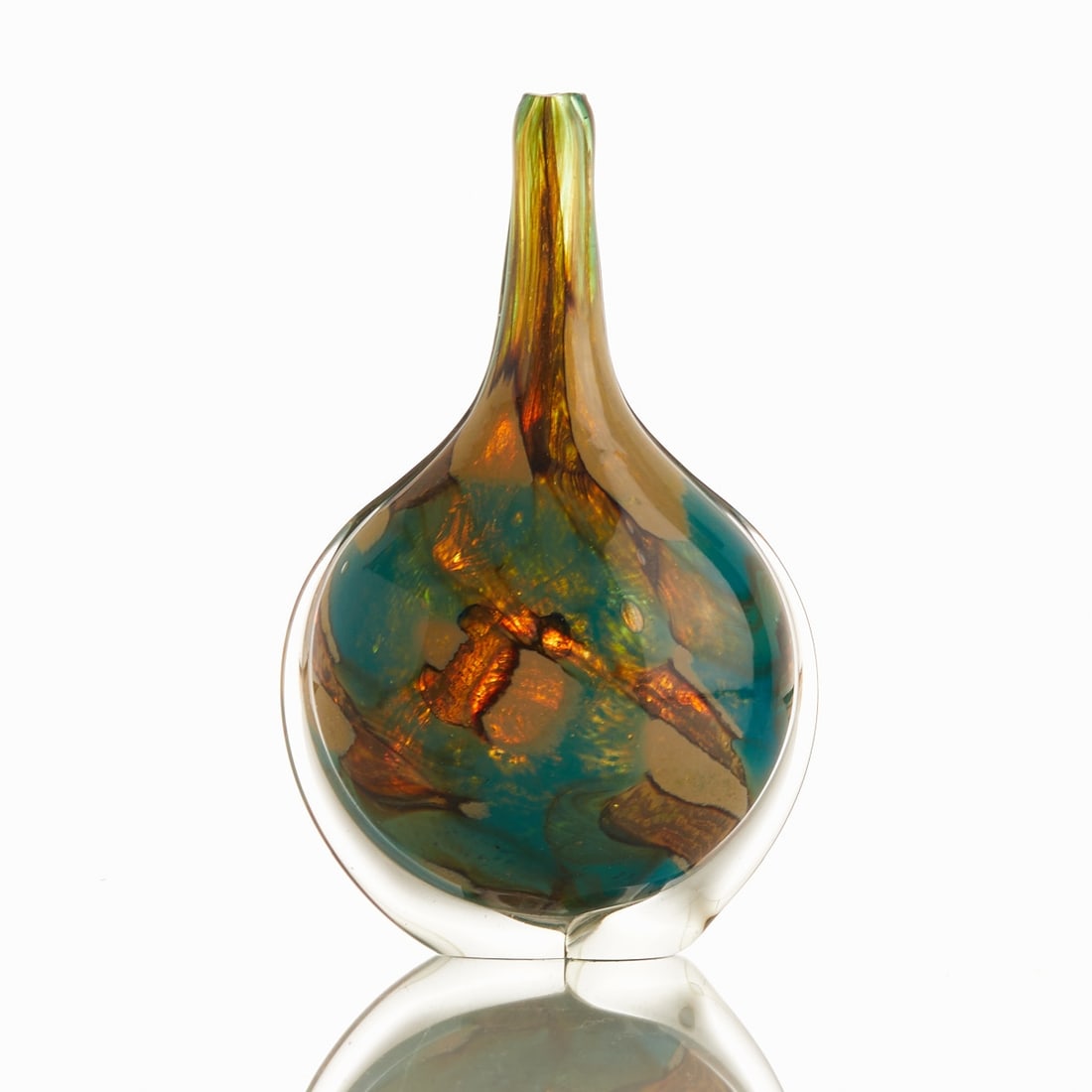 Narrow-neck vase Lollipop - Tiger. Mdina Glass, Malta. (1 of 1)