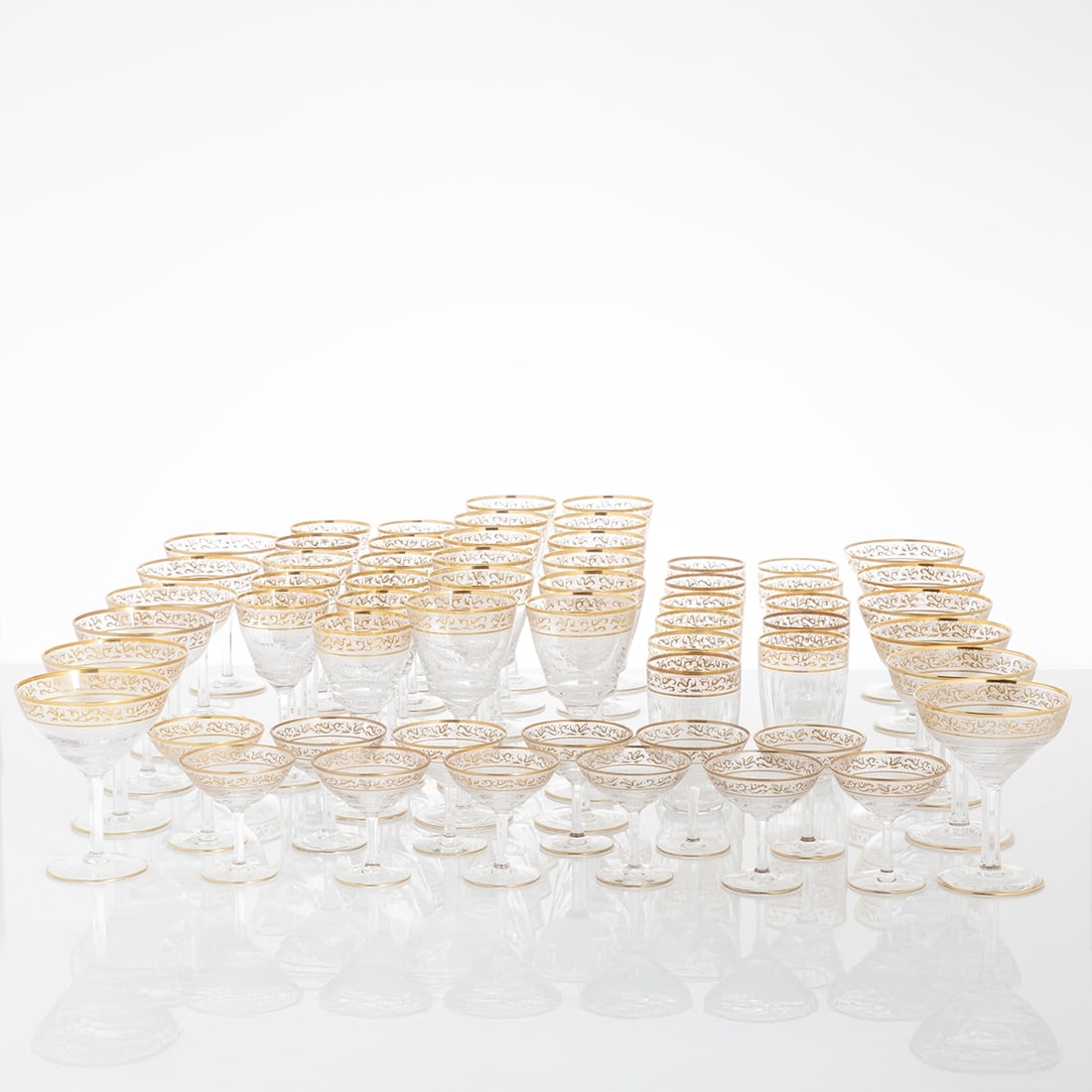 58-piece set of glassware, model Venezia, by Johann Oertel & Co., Haida. (1 of 6)