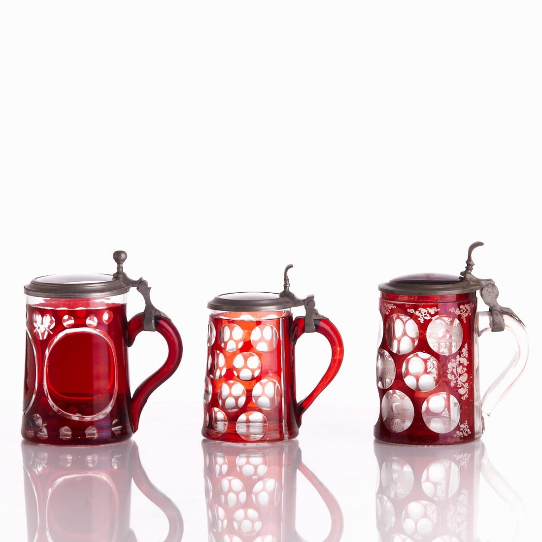 2 tankards and 1 souvenir tankard. Circa 1880. (1 of 3)