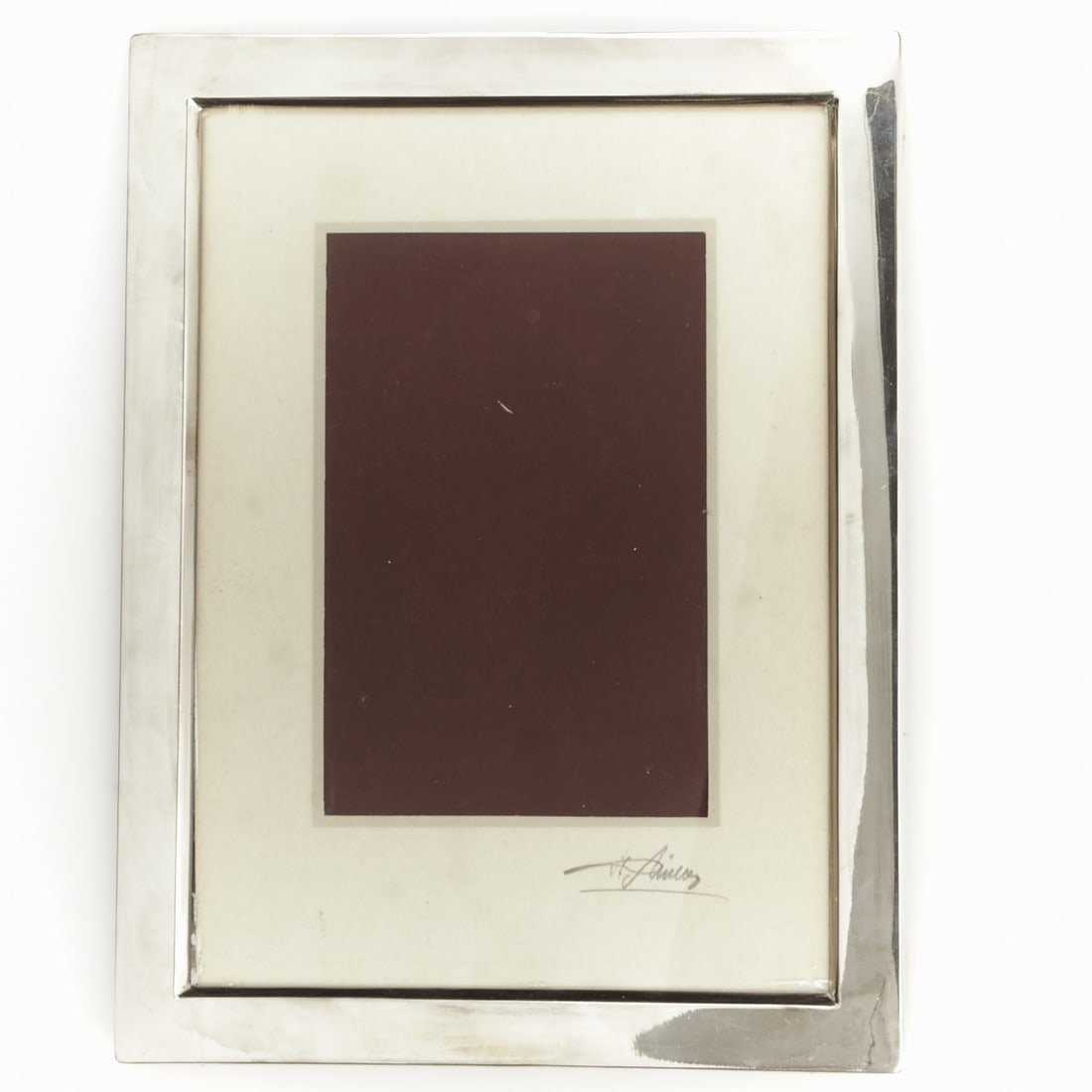 Photo frame Wilhelm Binder/Schwäbisch: Photo frame Wilhelm Binder/Schwäbisch Gmünd. 925 silver. Hallmarks: Maker's mark, 925, half moon/crown. 27.5 x 22 cm or 23.5 x 17.5 cm. Damaged.