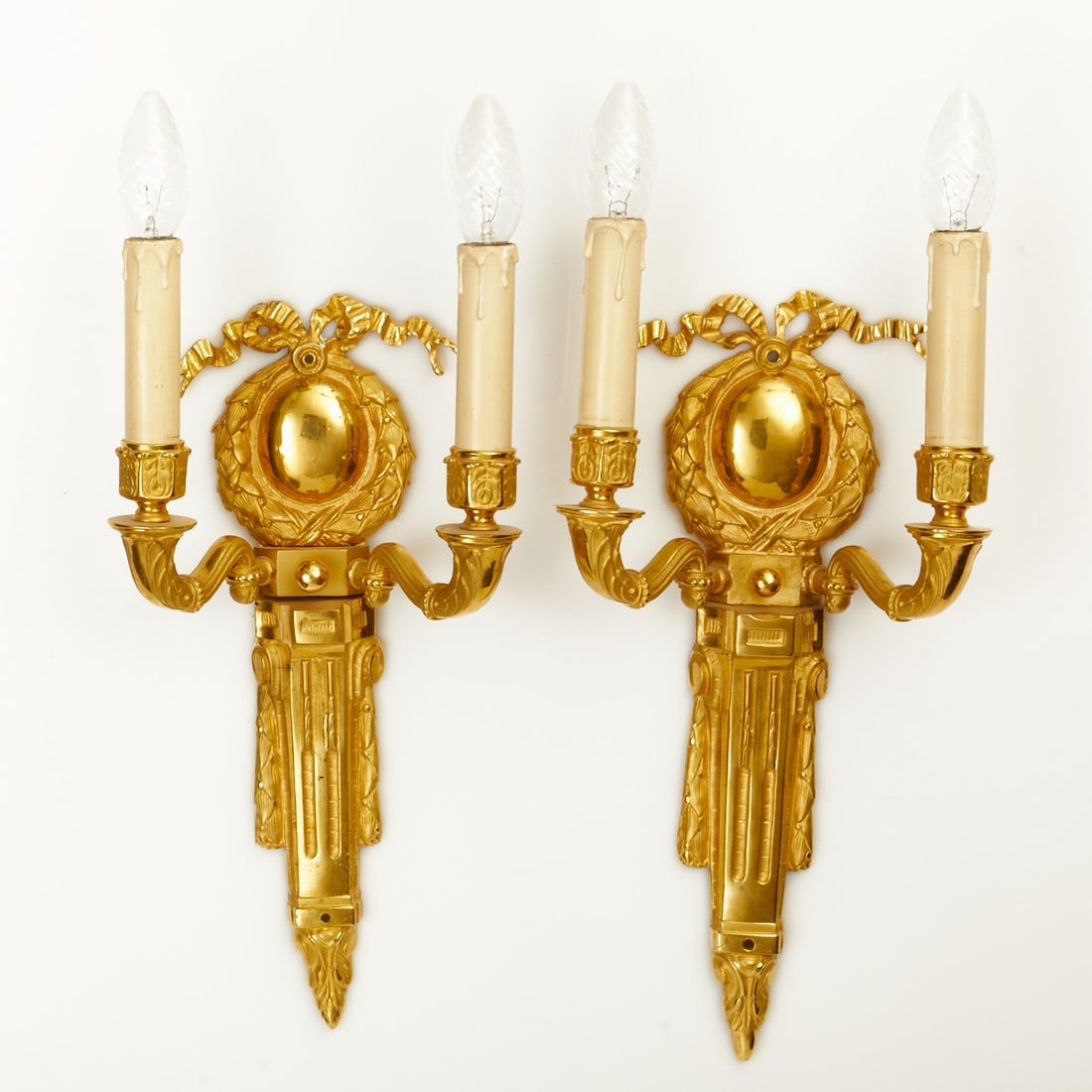Pair of 2-light wall lamps in Louis XVI style (1 of 1)