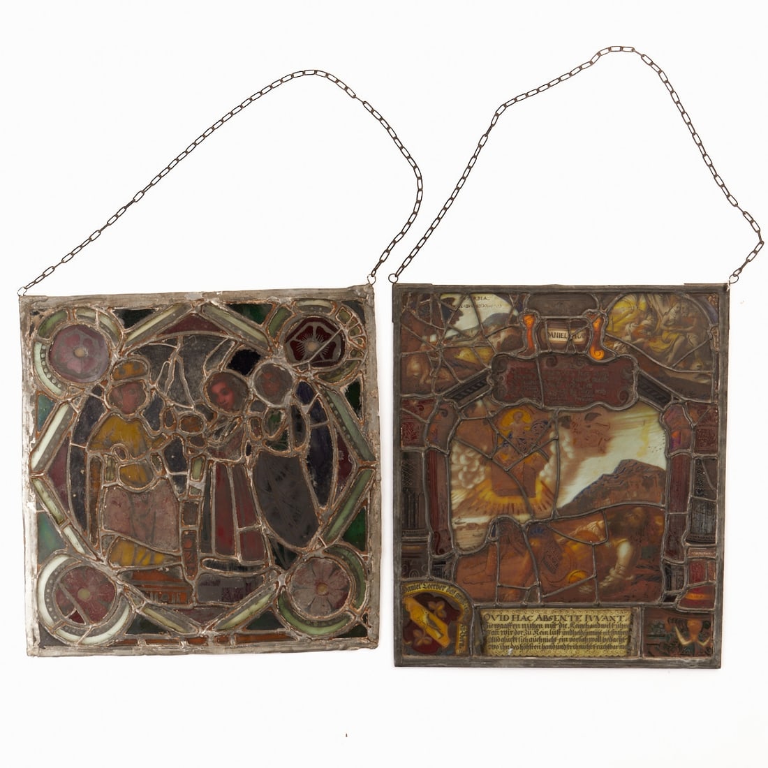 Pair of antique stained glass windows (1 of 1)