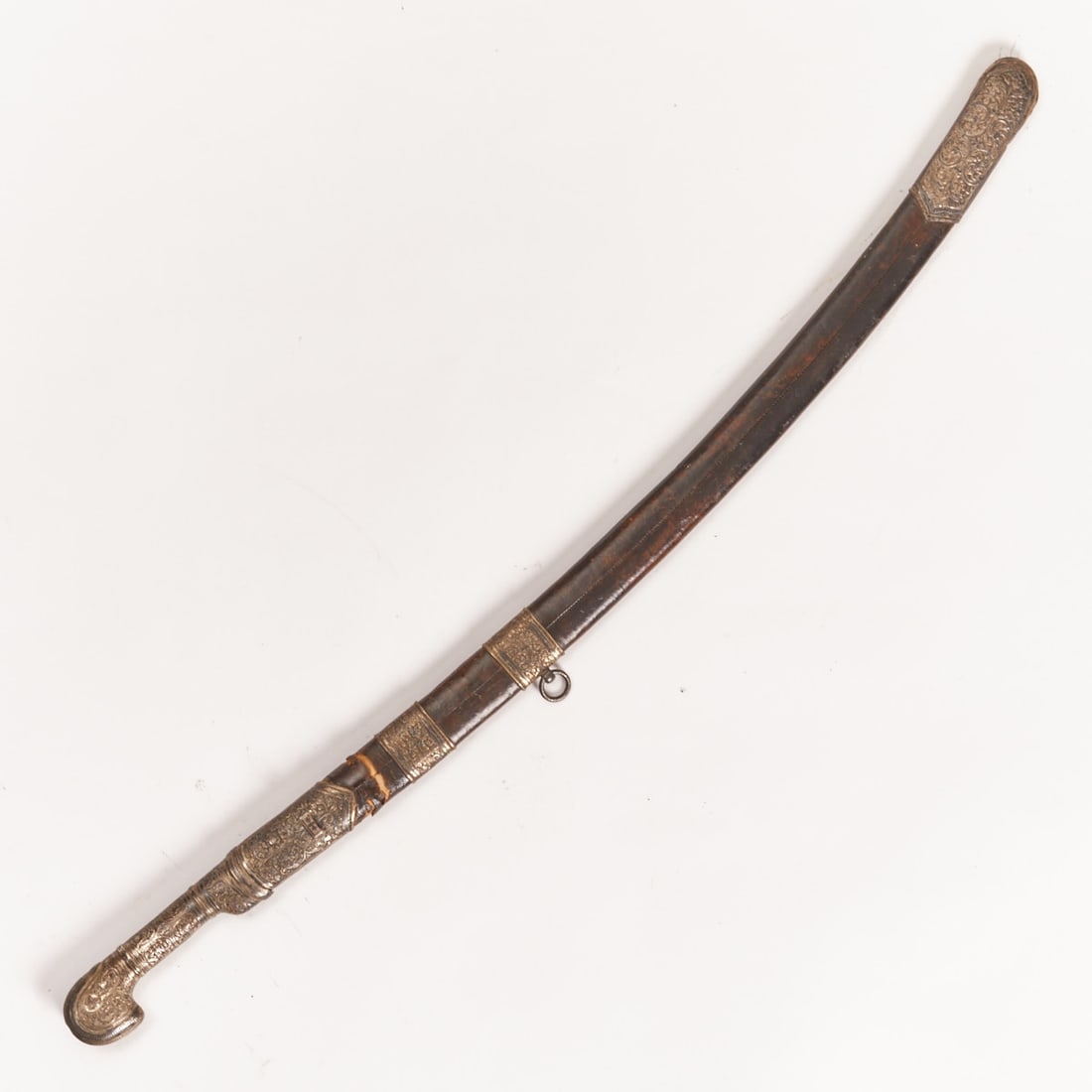 Caucasian Shashka with "Gurda" Blade.: Caucasian Shashka with "Gurda" blade. 19th century. Total length 94.5 cm, blade length 77 cm. Elegant Caucasian Shashka with a slightly curved, single-edged blade in classic execution. The
