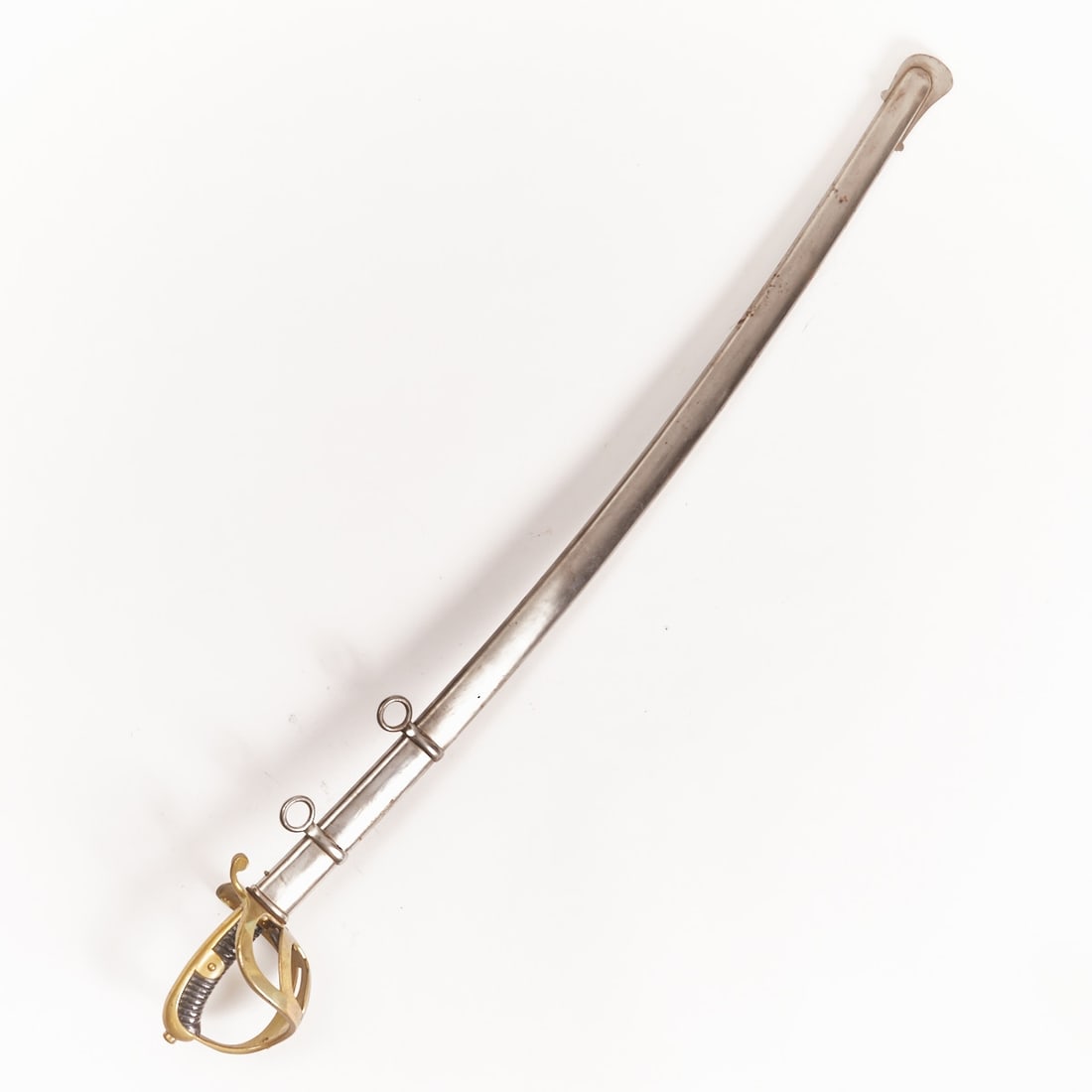 Trooper's Saber - Saxony.: Trooper's saber - Saxony. Solingen, dated 1847. Saxon trooper's saber with a slightly curved, single-edged blade. The blade finely etched on both sides, with the Saxon coat of arms under a crown, AR u