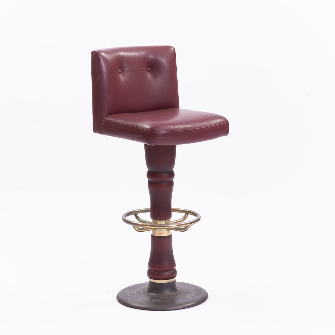 Bar stool in burgundy leather (1 of 1)