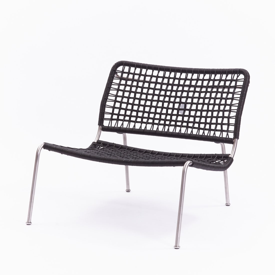 Frog Lounge Chair: Frog Lounge Chair. Living Divani/Italy. Design: Piero Lisson. Stainless steel. Leather. 72 x 80 x 90 cm. Manufacturer's mark. New price 3400 Euro.