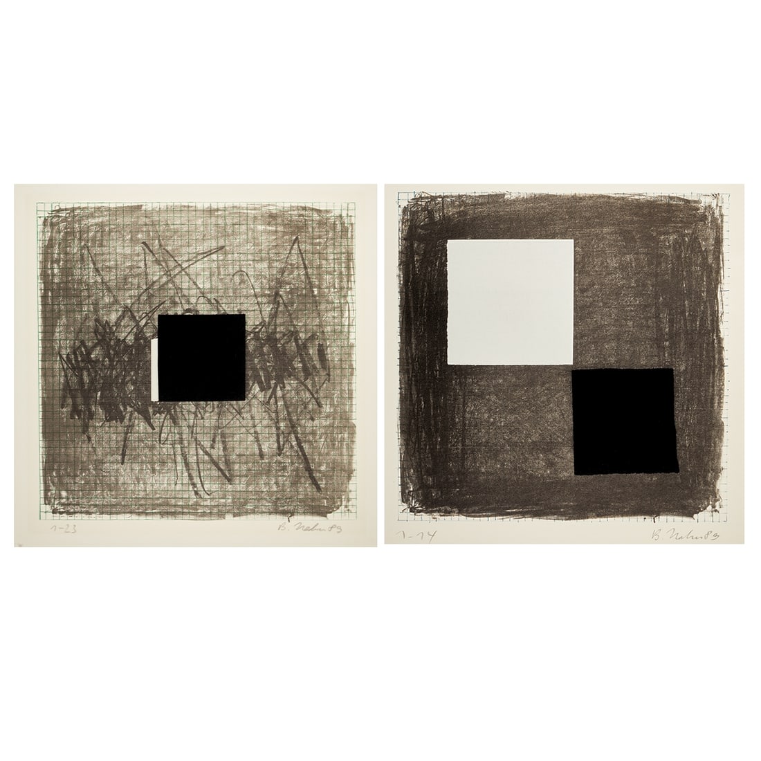 Bernd Hahn: Bernd Hahn 1954 Neustadt/Saxony - 2011 Burgstädtel near Dohna Collection - Black Square - (1989) Color serigraphy/paper. 1/23. 44 x 44 cm, 52.5 x 67 cm. Signed and dated lower right: B. Hahn (19)89.