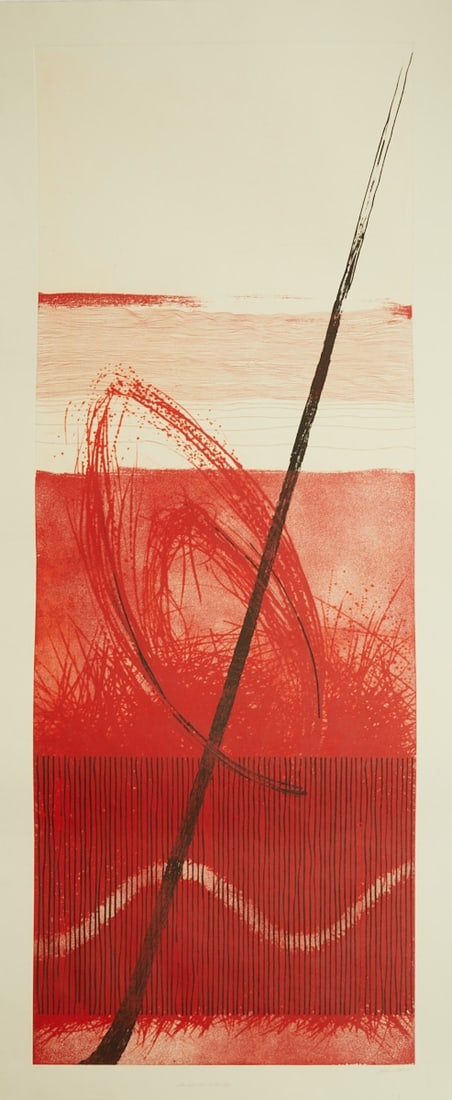 Johannes Haider 1954 Eisenstadt - 2014: Johannes Haider 1954 Eisenstadt - 2014 Oslip - "The grass stands in the steppe" - (2007) Color etching/paper. I/III. 199 x 73.5 cm, 215 x 89 cm. Signed and dated lower right: Johannes Haider