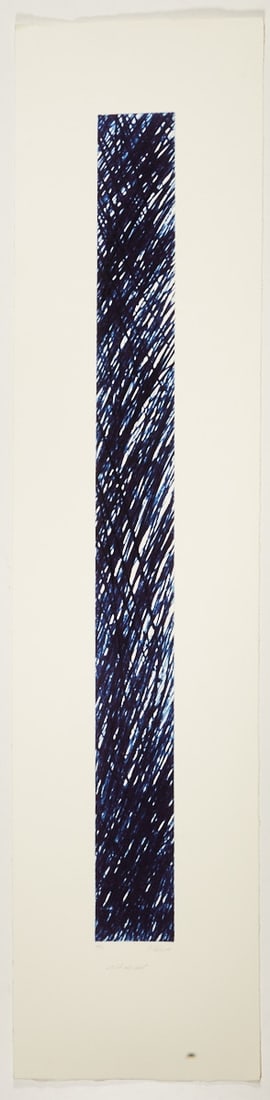 Johannes Haider: Johannes Haider 1954 Eisenstadt - 2014 Oslip - "It is very late" - (2010) Color etching/paper. 10/34. 97.2 x 9.5 cm, 124 x 28.9 cm. Signed and dated lower right: J.Haider. Titled lower cente