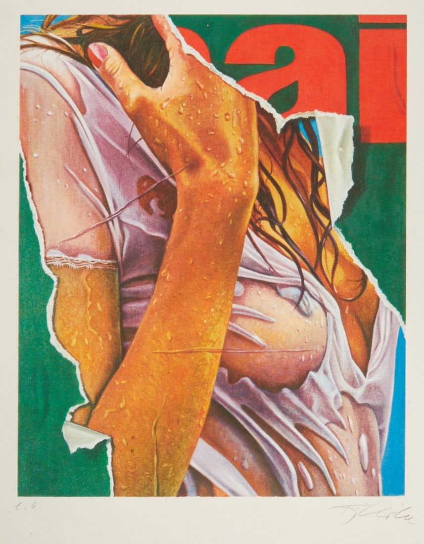 Fritz Köthe: Fritz Köthe Berlin 1916 - 2005 - Wet - Color silkscreen/paper. e.a. 40 x 32 cm, 60 x 50 cm. Signed lower right: F. Köthe. Framed under glass. Glass slightly damaged.