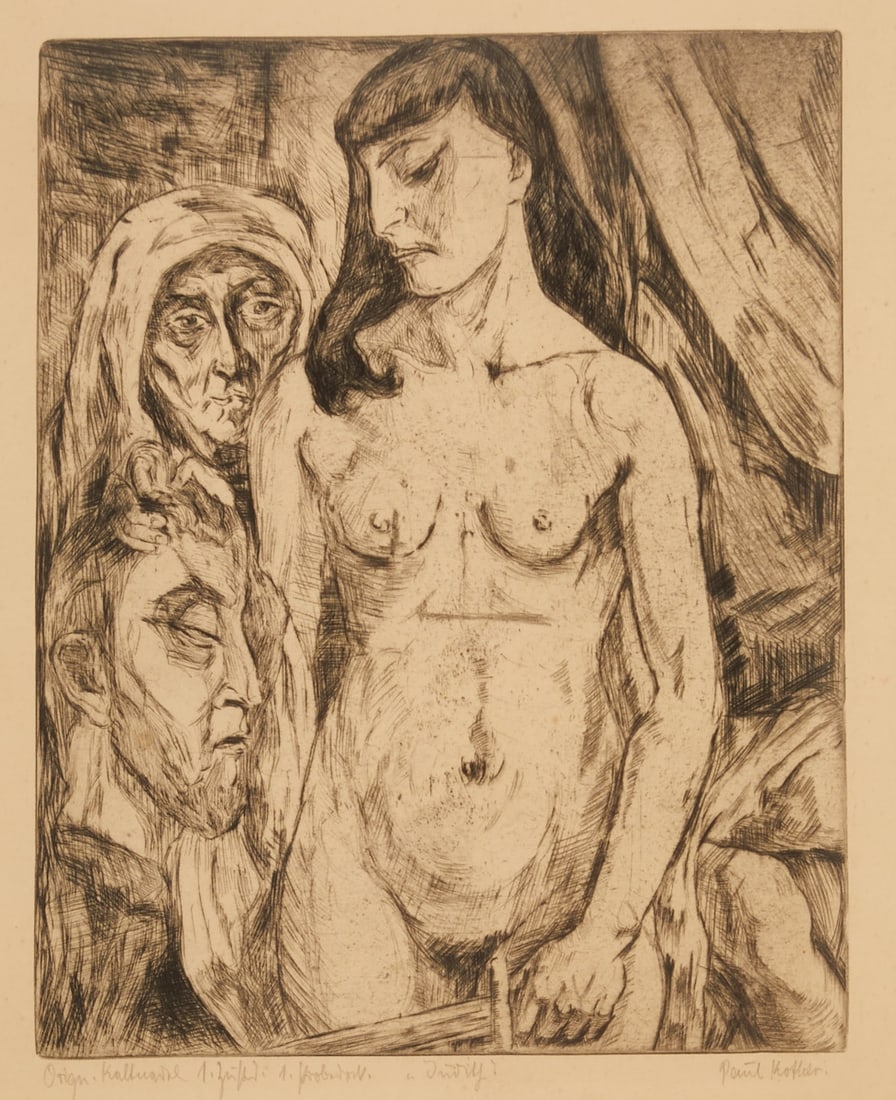 Paul Kother: Paul Kother 1878 Leipzig - 1963 Weimar - "Judith" - Etching/paper. 31 x 25 cm, 34.5 x 28 cm (passe-partout opening), 76 x 54.5 cm (dimensions with frame). Signed lower right: Paul Kother.