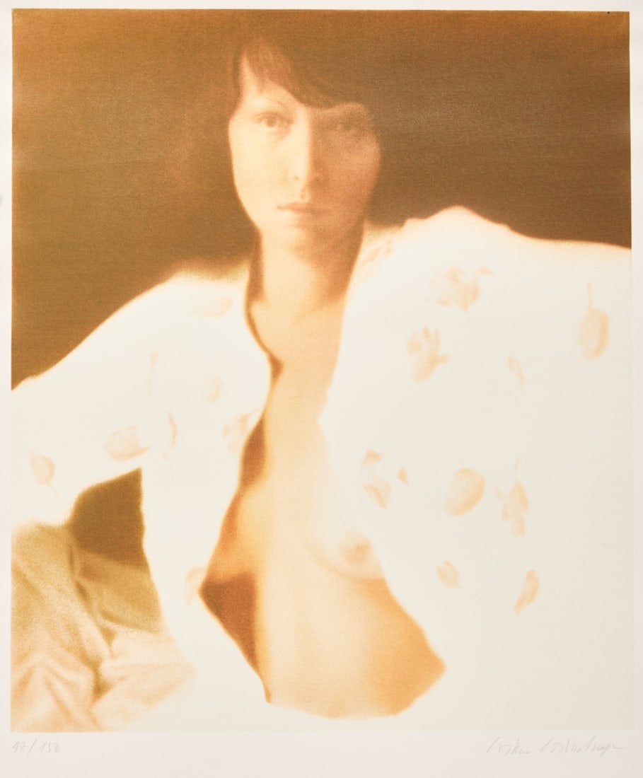 20th Century Artist: 20th Century Artist - Ladies Half-Nude - Color serigraph/paper. 97/150. 46.4 x 39.8 cm, 76 x 55.7 cm. Signed lower right: (illegible). The sheet is loose.