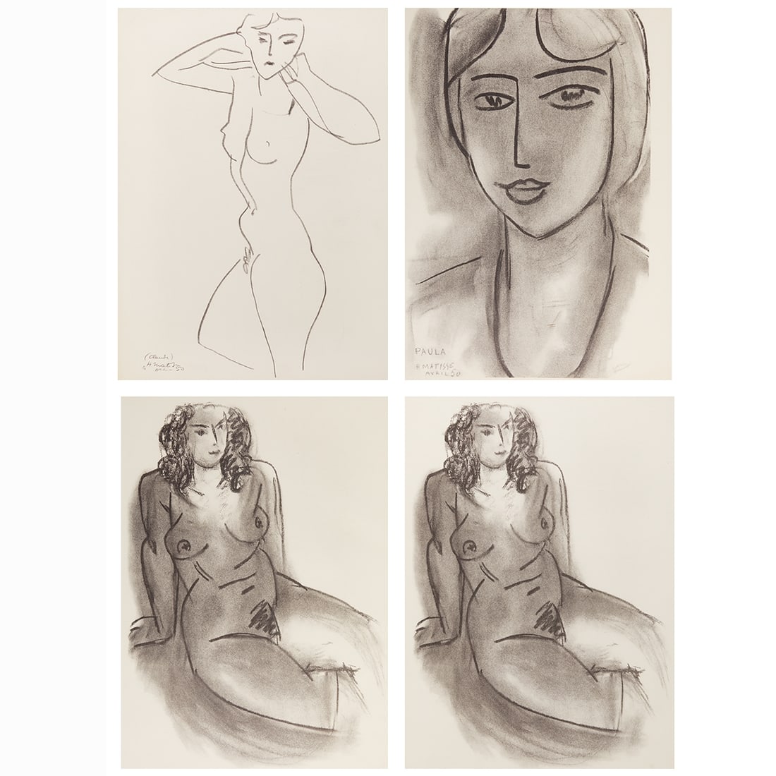 Henri Matisse: Henri Matisse after 1869 Le Cateau-Cambrésis - 1954 Cimiez - Portfolio - "Claude" - (1950) Lithograph/paper. 38 x 23 cm, 38.7 x 28.5 cm, 46 x 37 cm (dimensions with frame). Titled,