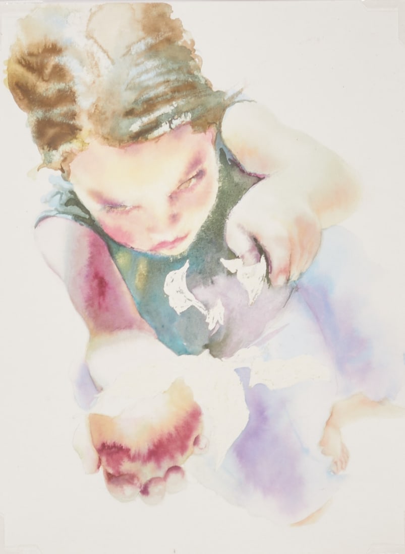 Hanna Nitsch: Hanna Nitsch 1974 Freiburg - "Elisabeth" - (2007) Watercolor/cardboard. 32 x 24 cm. 65 x 55 cm (size with frame). Titled, dated and signed upper left on the reverse: Elisabeth / 29/12/07 /