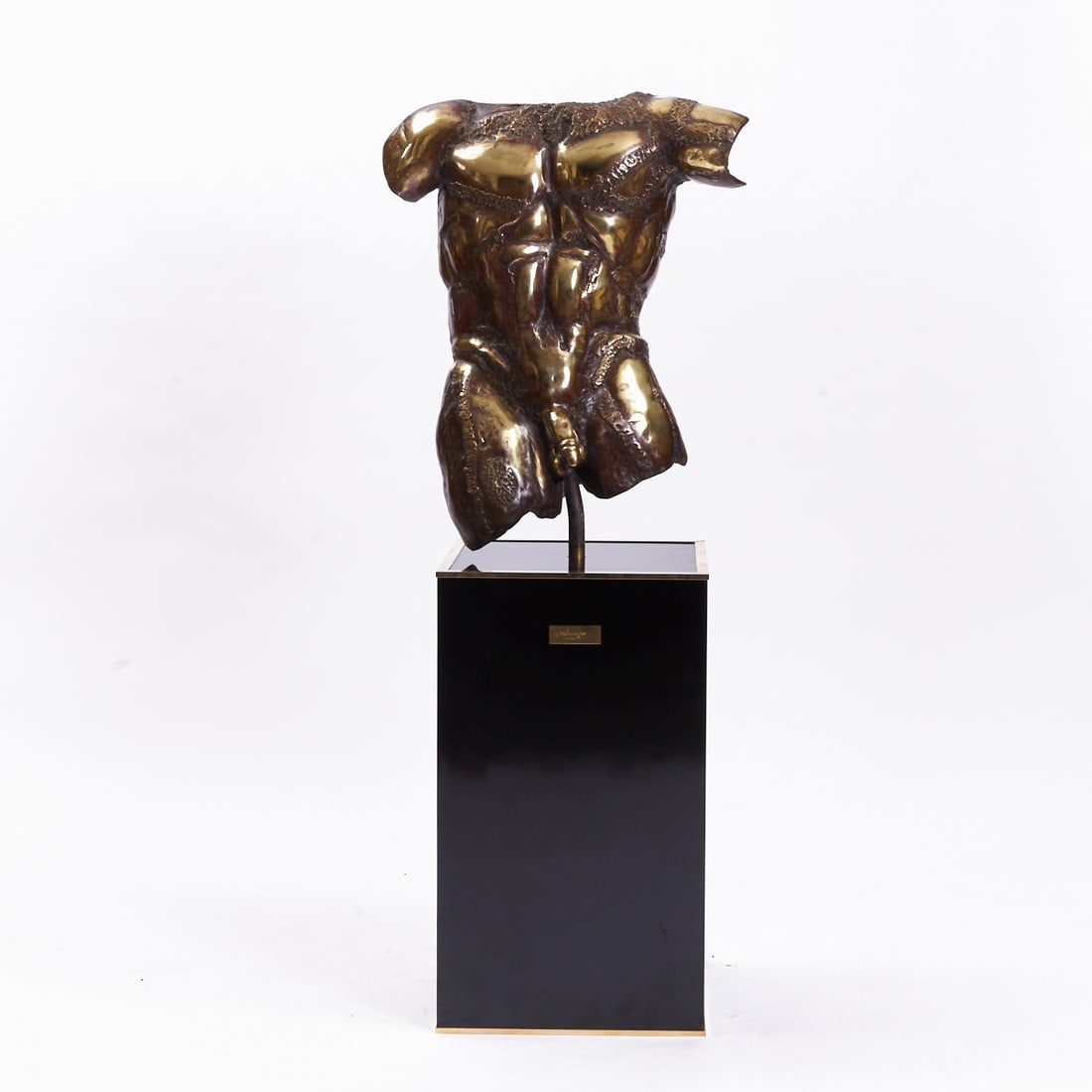 Christian Techoueyres: Christian Techoueyres - Torso - Bronze. Gold-brown patinated. H. without/with base 79/165 cm. Signed on the base: C. Techoueyres.