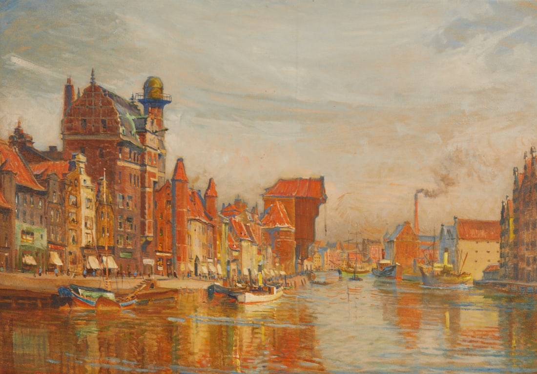 Theodor Urtnowski: Theodor Urtnowski 1881 Thorn - 1963 Danzig/Gdansk - Danzig - Oil/canvas. 70.5 x 100 cm. 90 x 120 cm (dimensions with frame). Signed lower left: TH. URTNOWSKI. Ornamental frame.