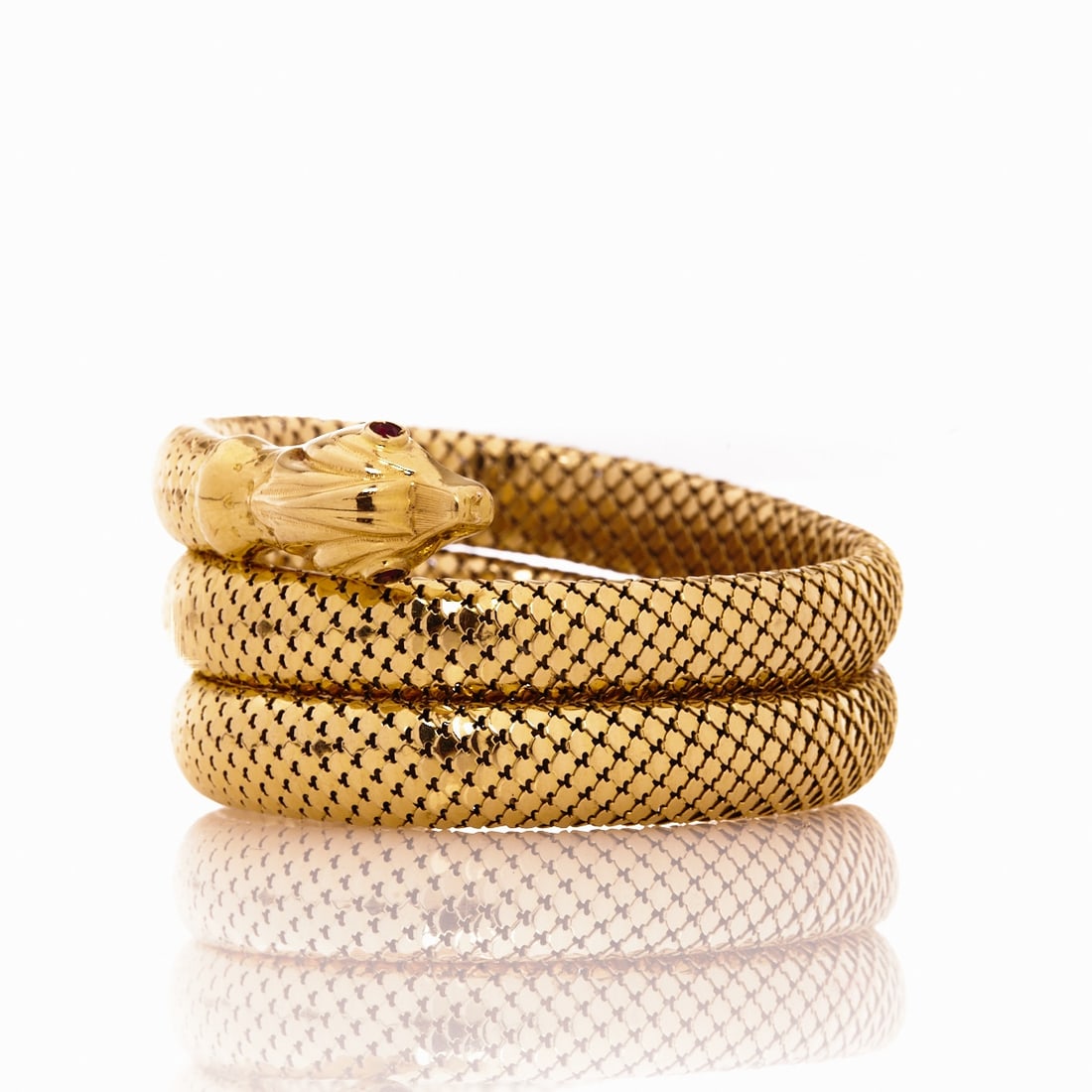 Magnificent vintage snake bangle/bracelet with rubies (1 of 1)