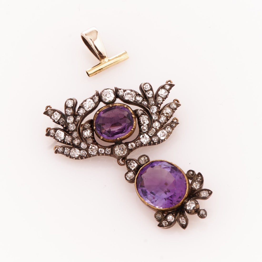 Antique Amethyst Brooch with Pendant Loop (1 of 1)