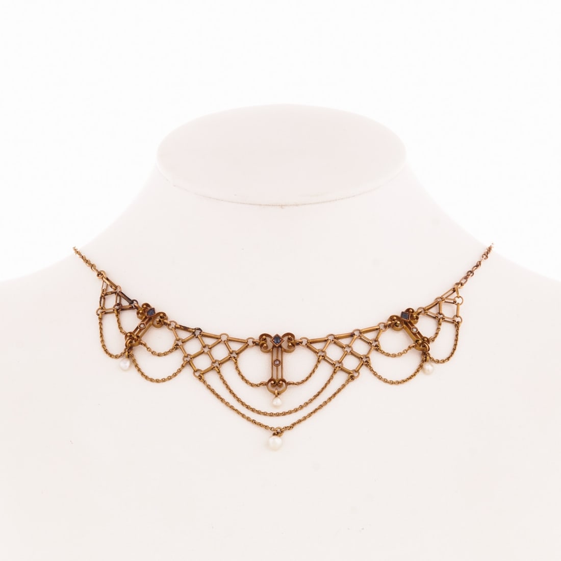 Art Nouveau Necklace with Bars and Chain Arches (1 of 1)