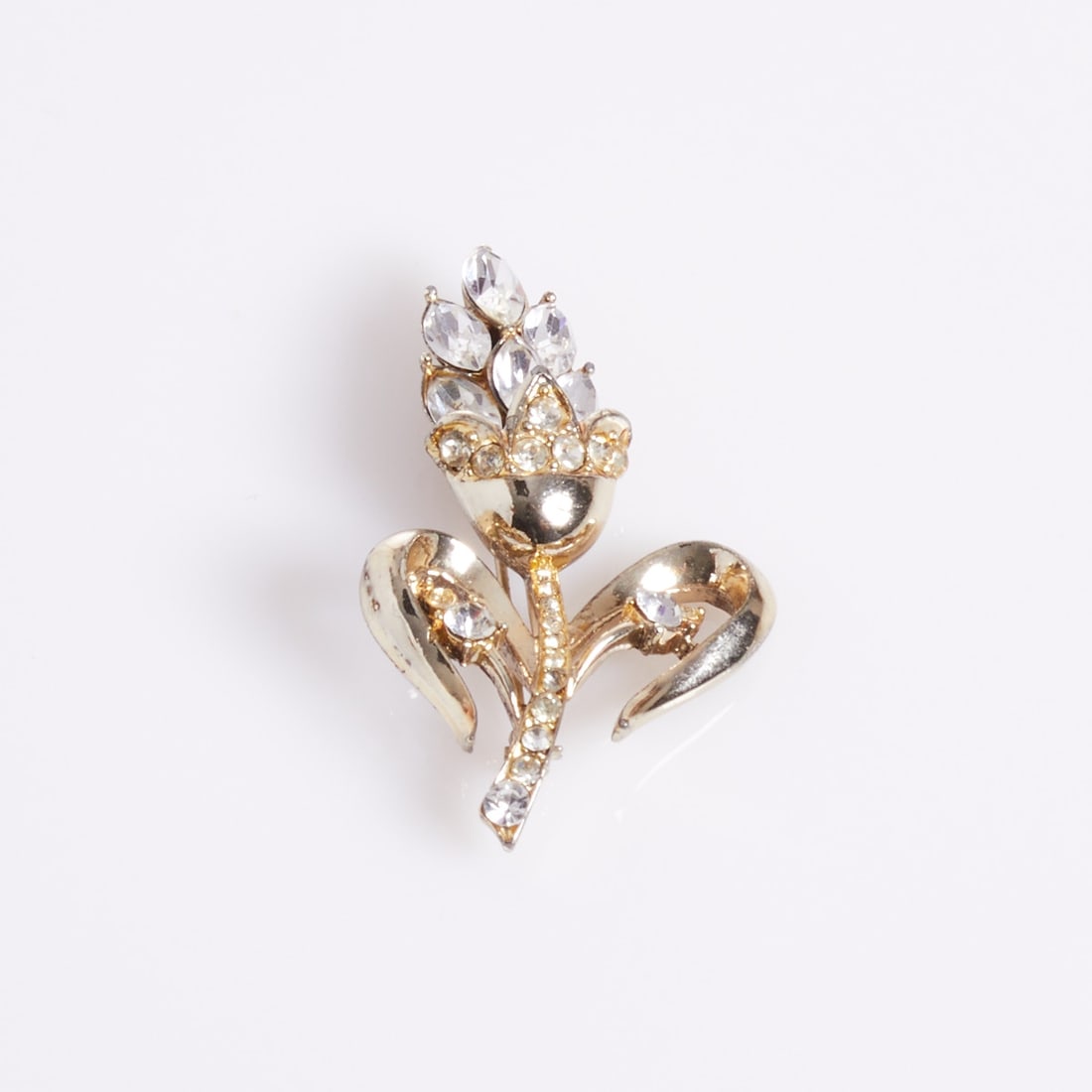 CORO - Vintage Rhinestone Flower Brooch (1 of 1)