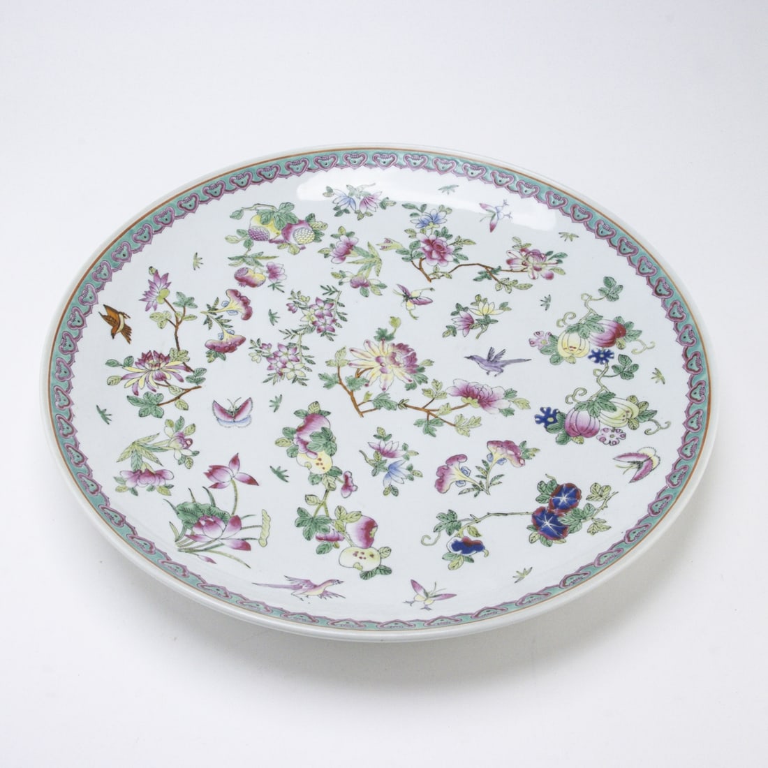 Large Chinese Famille Rose Wall Plate (1 of 2)