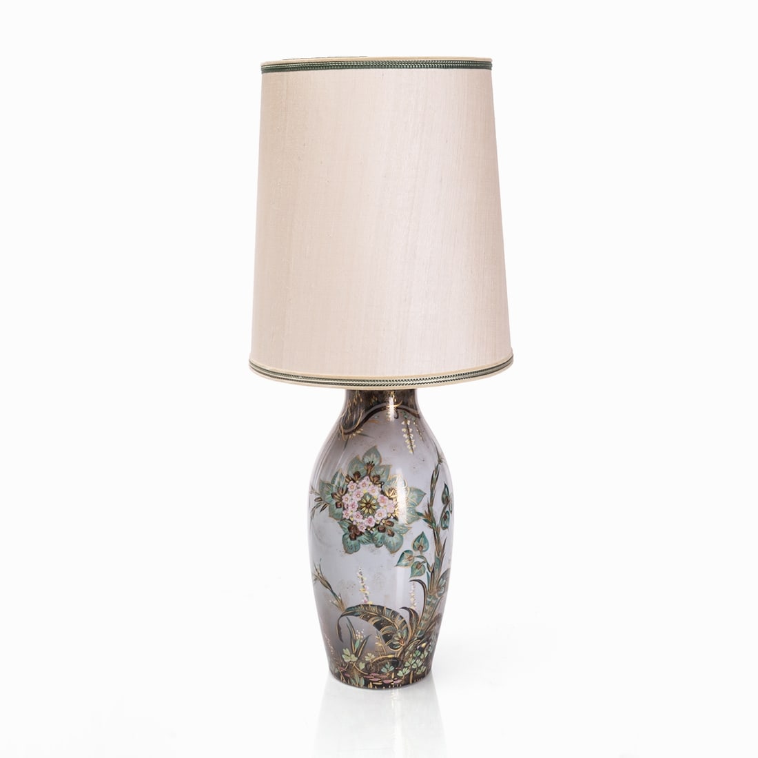Table lamp with Asian-inspired floral decor - Walter Mutze, Rosenthal 1958 (1 of 1)