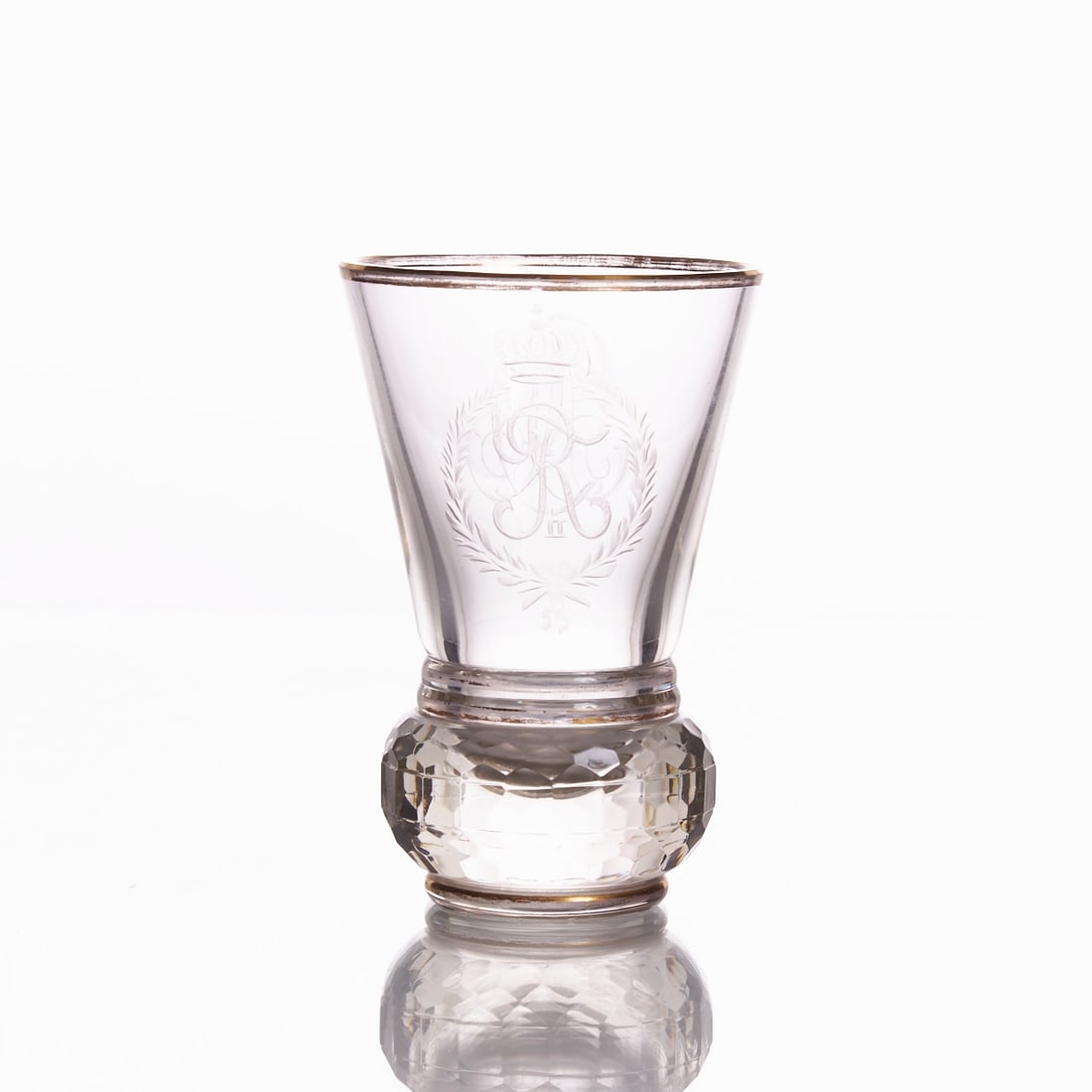 Masonic glass, so-called 'Kanone' (cannon) with monogram FR II. Gr?¤flich Schaffgotsch'sche (1 of 2)
