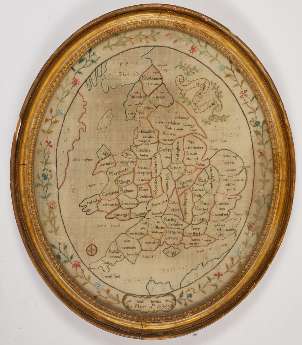 English embroidery with map of Great Britain (1 of 1)