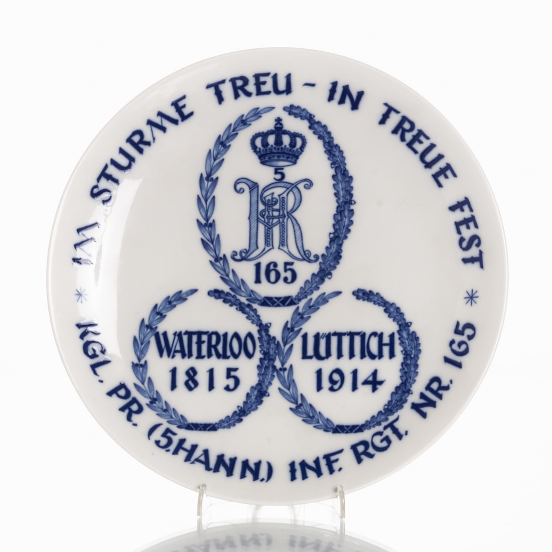 Regimental Plate - Royal Prussian 5th Hanoverian Infantry Regiment No. 165, Meissen 1935-1947 (1 of 2)
