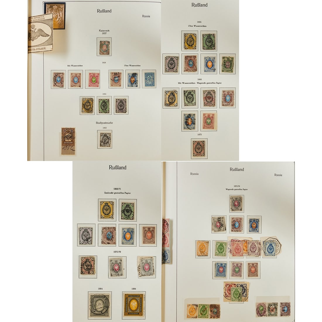 Collection of 3 Stamp Albums 'Russia / Soviet Union' (1857-1958) (20th Century) (1970-1990): Collection Collection of 3 stamp albums "Russia / Soviet Union" (1857-1958) (20th Century) (1970-1990). Including one from KA-BE Stamp Album Publisher Volkhardt & Co. D 732 Göppinge
