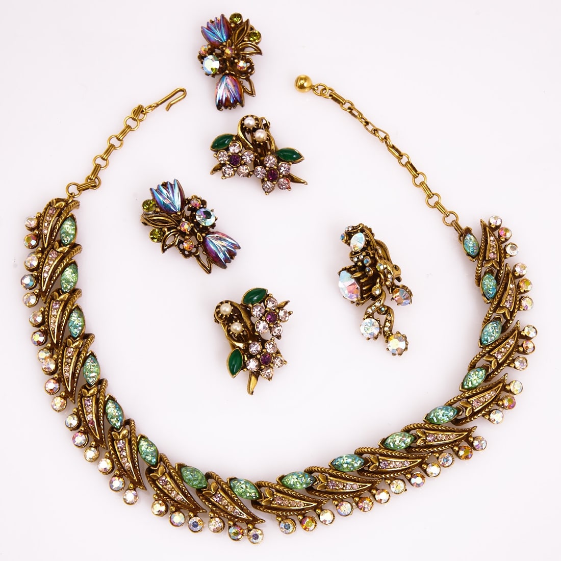 FLORENZA - Vintage Necklace and Three Pairs of Clip-on Earrings (4 pieces) (1 of 1)