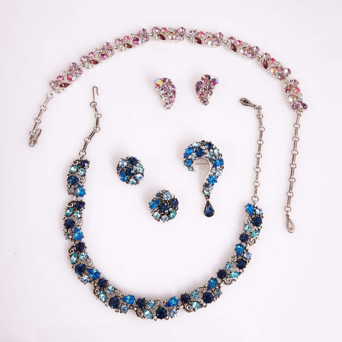 LISNER - Two vintage parures with rhinestones (5 pieces) (1 of 1)