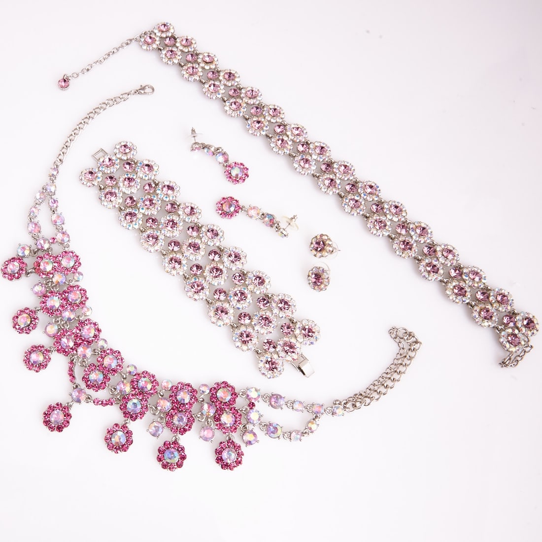 Two Vintage Parures with Rhinestones (5 pieces) (1 of 1)