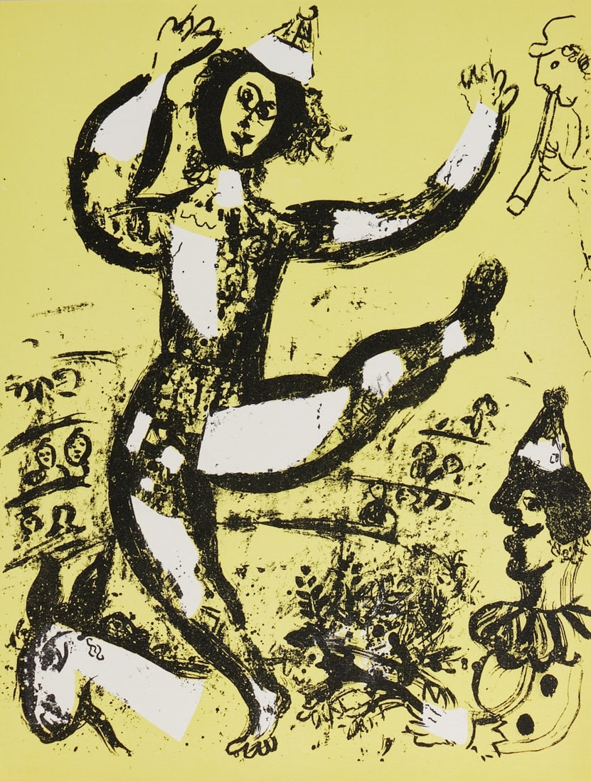 Marc Chagall: Marc Chagall 1887 Vitebsk - 1985 St. Paul de Vence - "The Circus" (Le Cirque) - (1960) Color lithograph/paper. 31.8 x 24.4 cm. The sheet is loose. - Lit.: Mourlot 289.